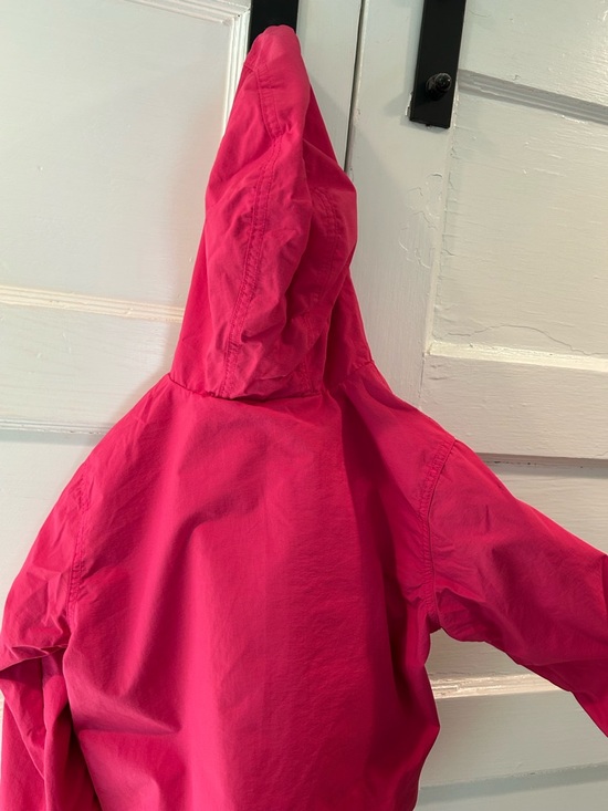 Hanna Andersson Gray and Hot Pink Striped Hooded Rain Jacket - Picture 7 of 9